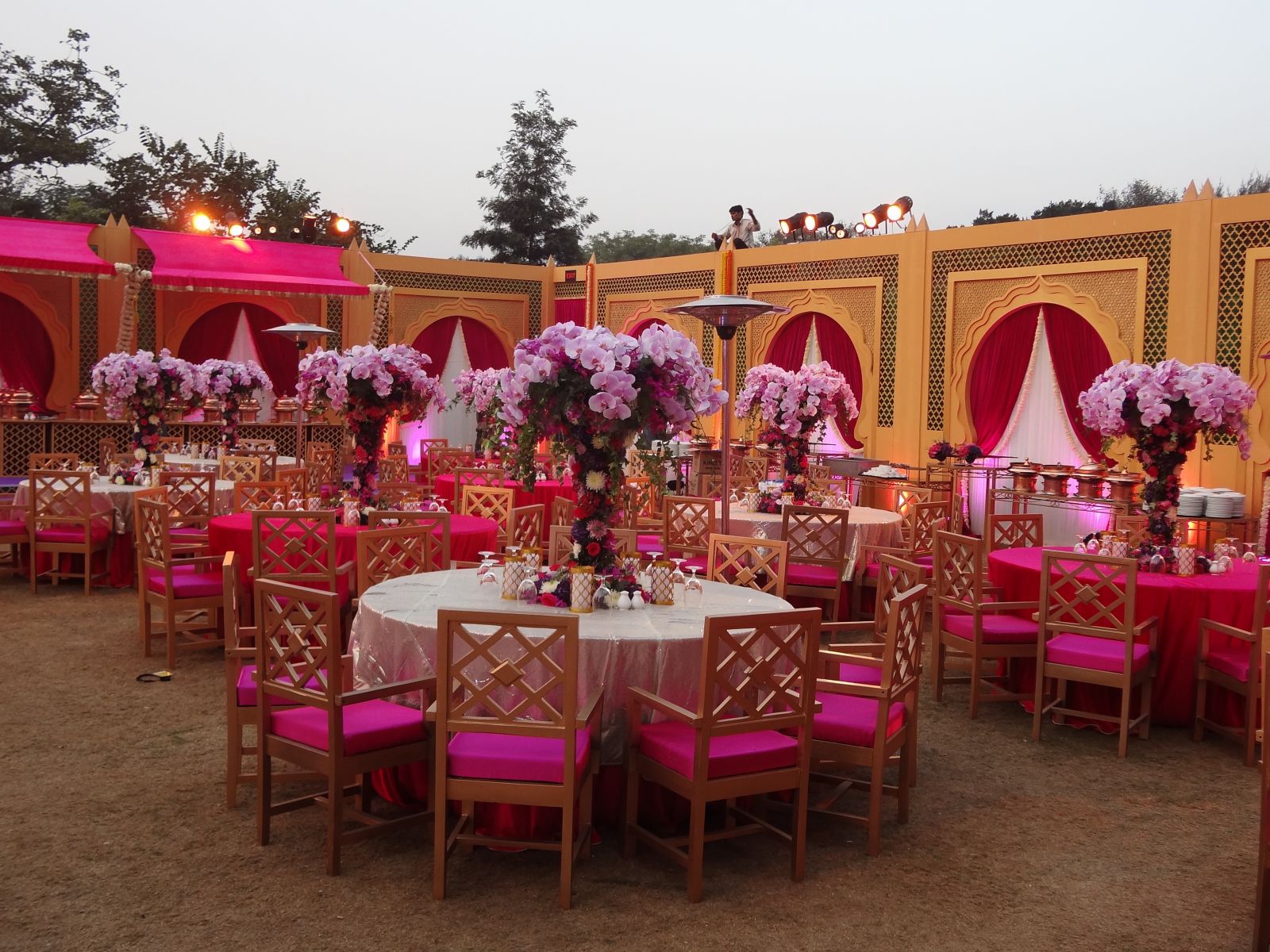 Pink flowers wedding decor india